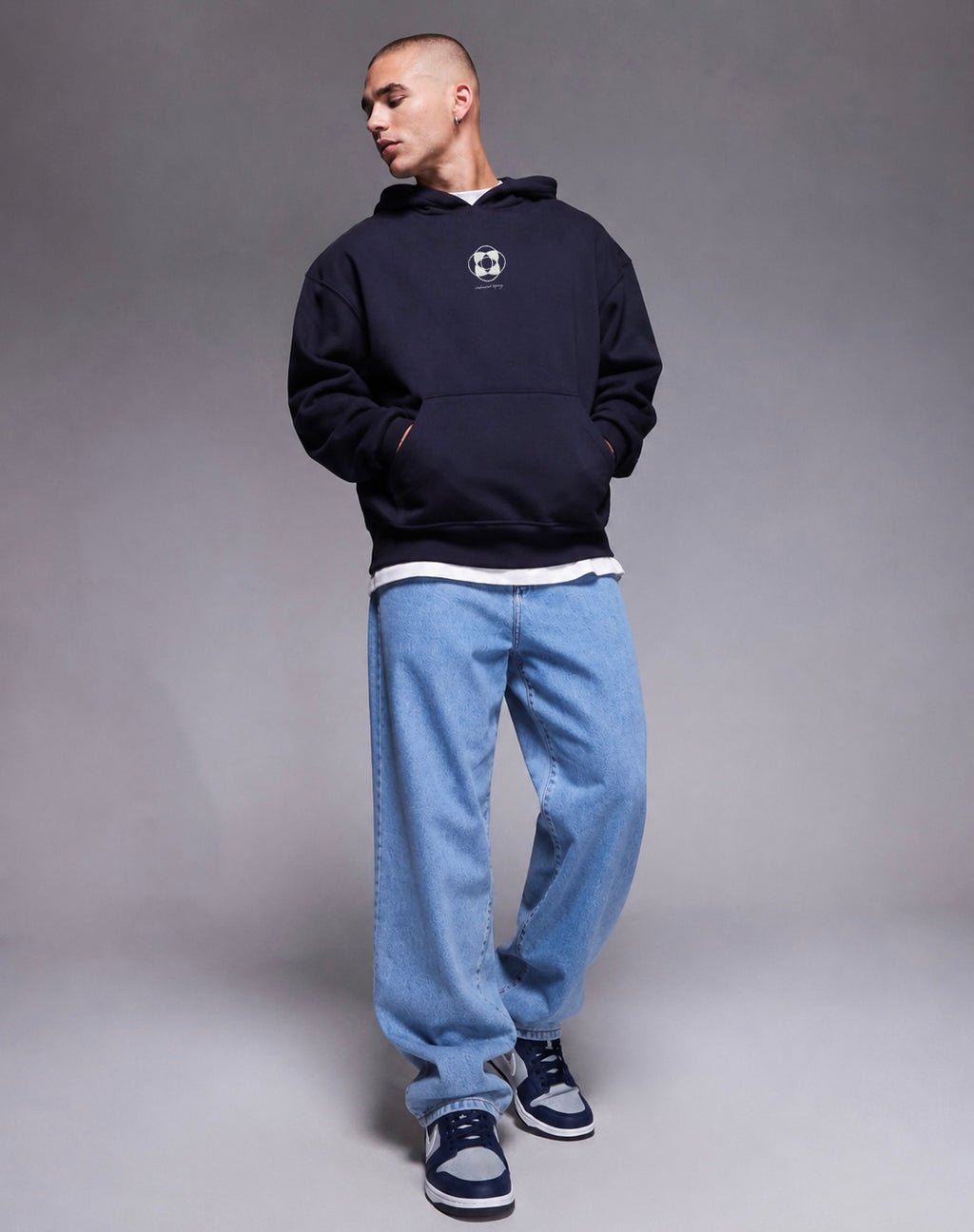 BNL-Wear premium heavyweight oversized hoodie  navy