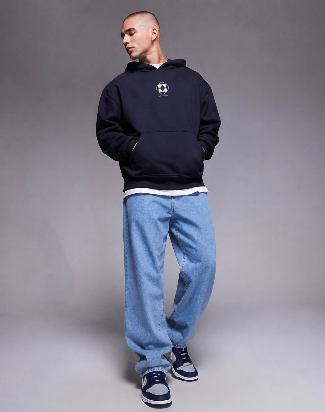 BNL-Wear premium heavyweight oversized hoodie  navy