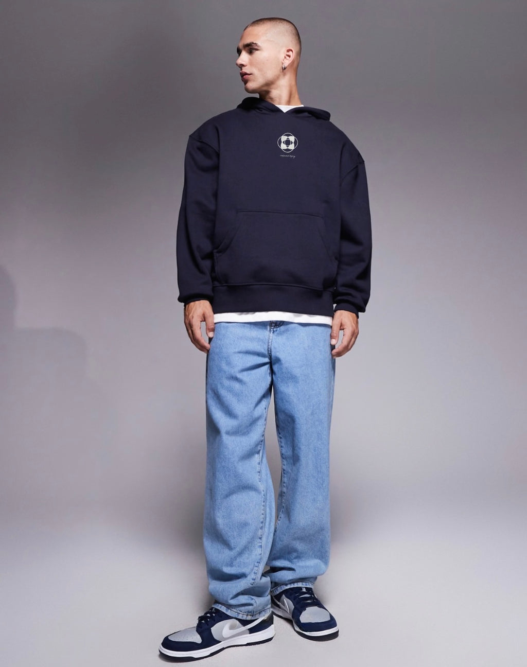 BNL-Wear premium heavyweight oversized hoodie  navy