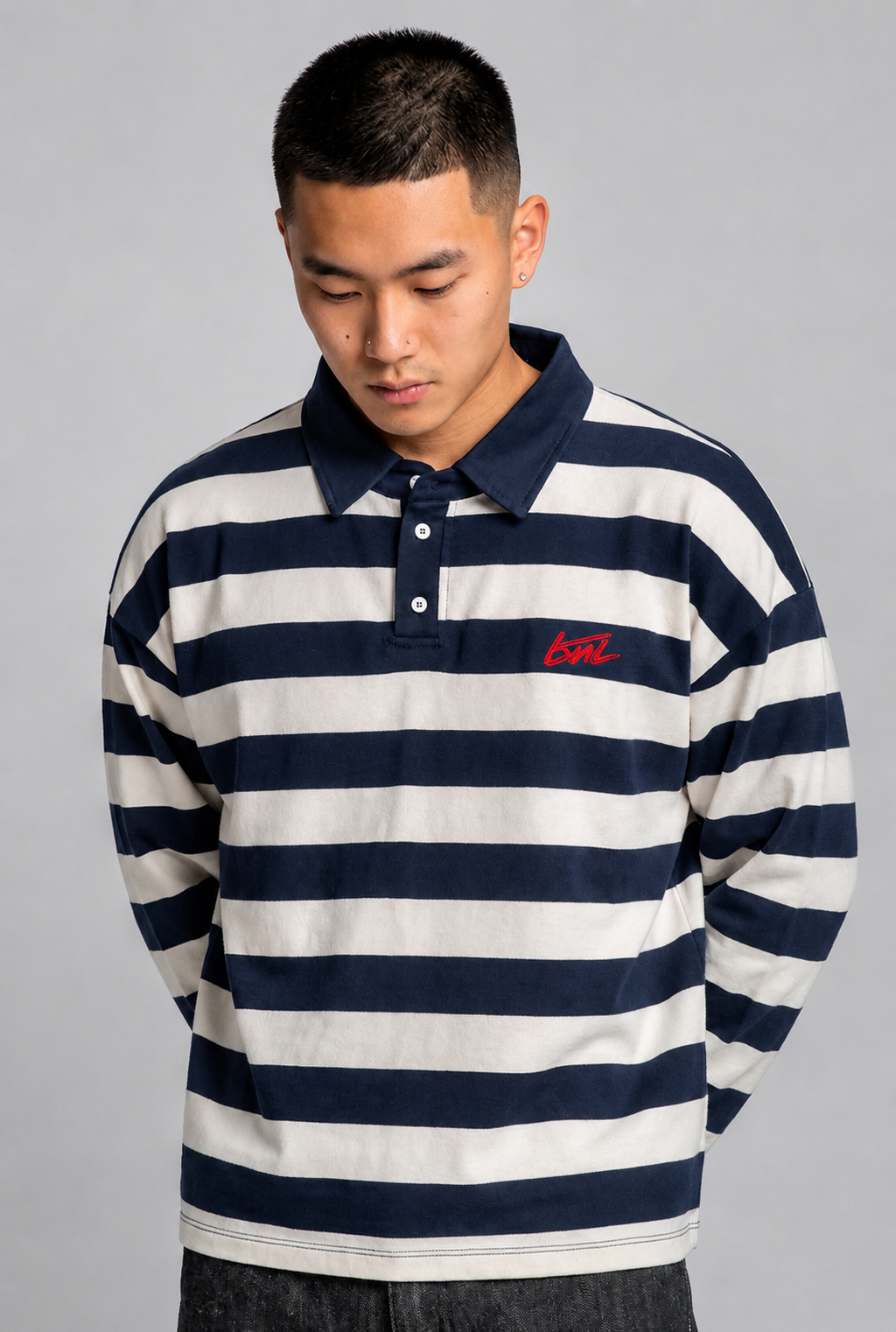Oversized Long Sleeve Rugby Polo