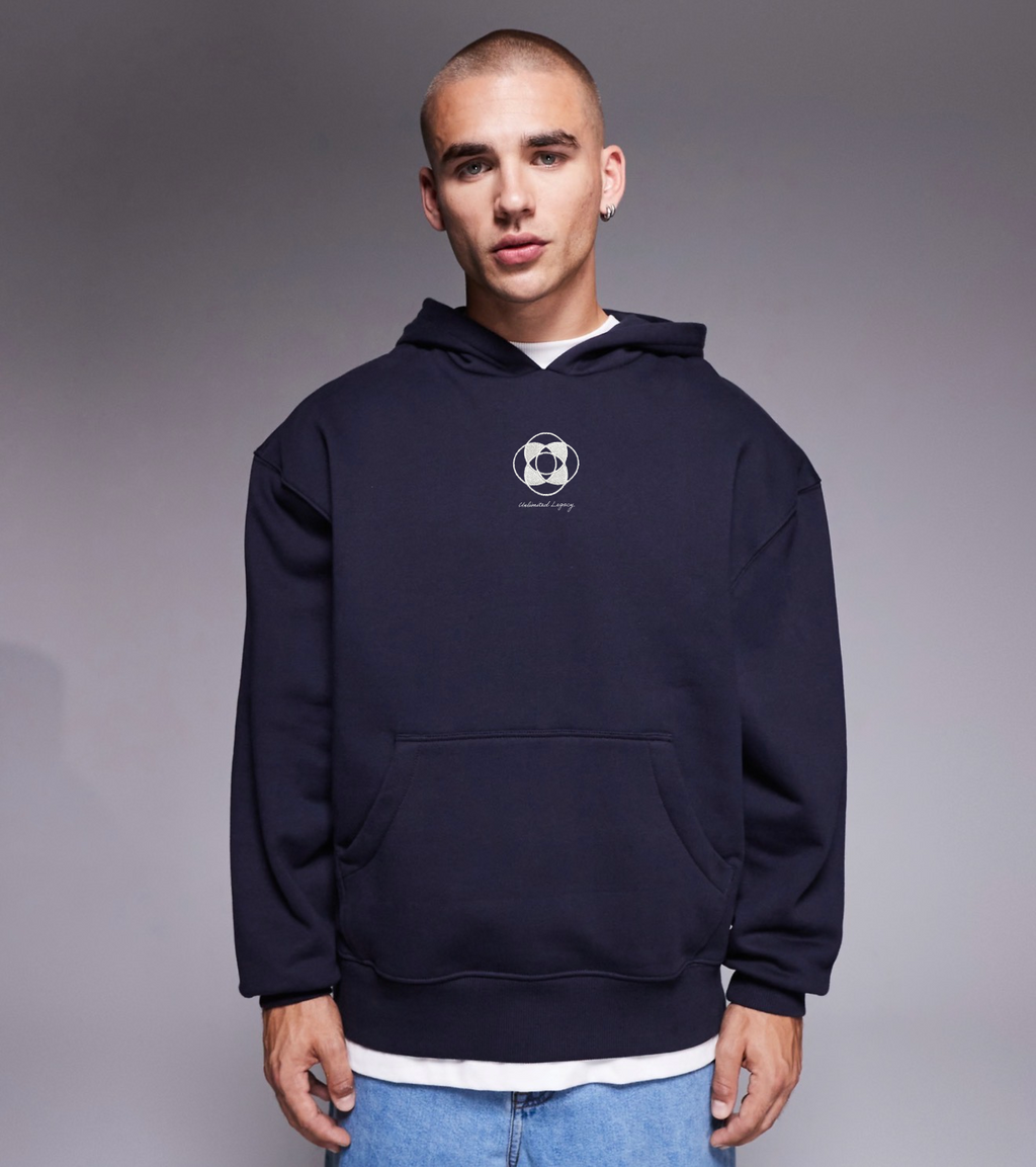 BNL-Wear premium heavyweight oversized hoodie  navy